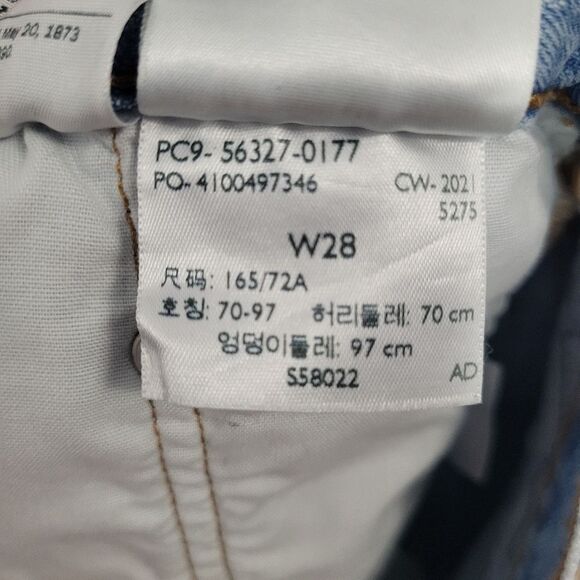 Levi’s 501 high-rise denim shorts frayed light wash button-fly Size 28 - Picture 7 of 10